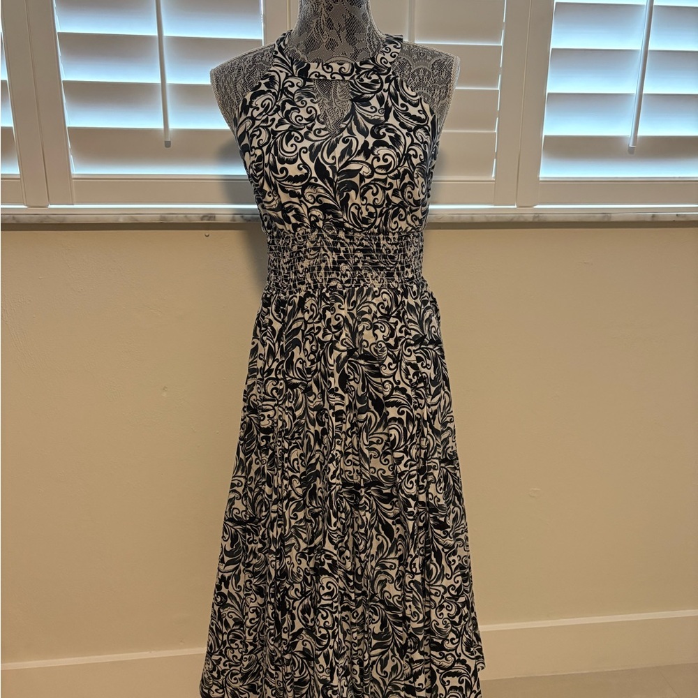 Elegant Black and White Women's Dress
